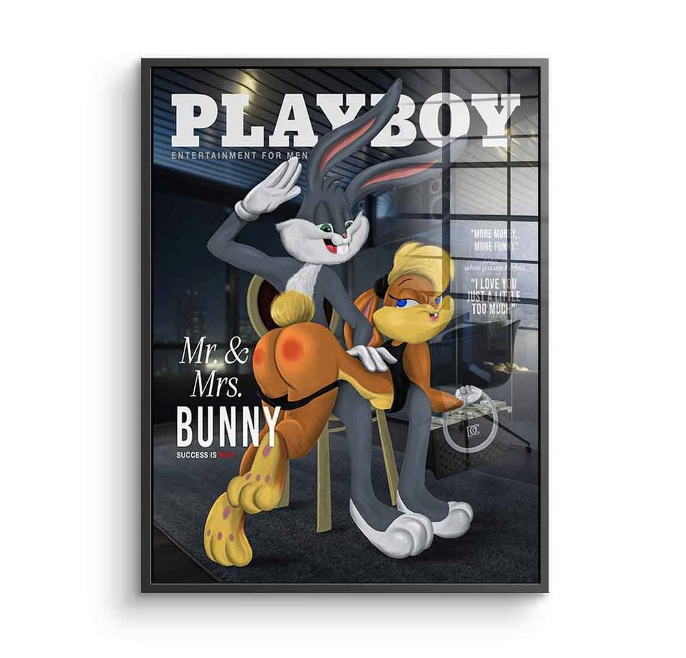 DOTCOMCANVAS® Acrylglasbild Playboy Bunny - Acrylglas, Acrylglasbild Playboy Bugs Bunny Lola Bunny Comic Cartoon sexy schwarz von DOTCOMCANVAS®