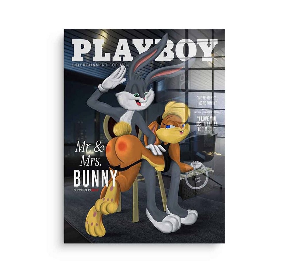 DOTCOMCANVAS® Acrylglasbild Playboy Bunny - Acrylglas, Acrylglasbild Playboy Bugs Bunny Lola Bunny Comic Cartoon sexy schwarz von DOTCOMCANVAS®