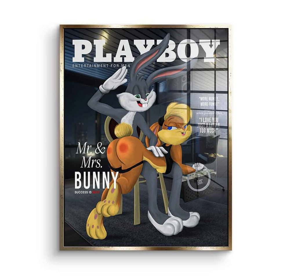 DOTCOMCANVAS® Acrylglasbild Playboy Bunny - Acrylglas, Acrylglasbild Playboy Bugs Bunny Lola Bunny Comic Cartoon sexy schwarz von DOTCOMCANVAS®