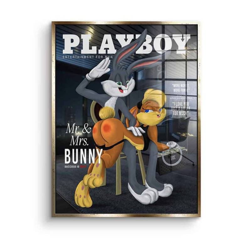 DOTCOMCANVAS® Acrylglasbild Playboy Bunny - Acrylglas, Acrylglasbild Playboy Bugs Bunny Lola Bunny Comic Cartoon sexy schwarz von DOTCOMCANVAS®