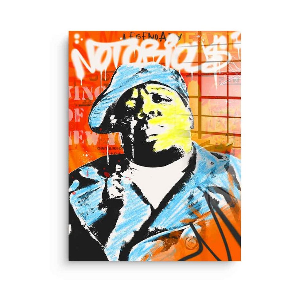 DOTCOMCANVAS® Acrylglasbild Notoriou$ - Acrylglas, Acrylglasbild The Notorious B.I.G. Biggie Smalls Pop Art Portrait von DOTCOMCANVAS®