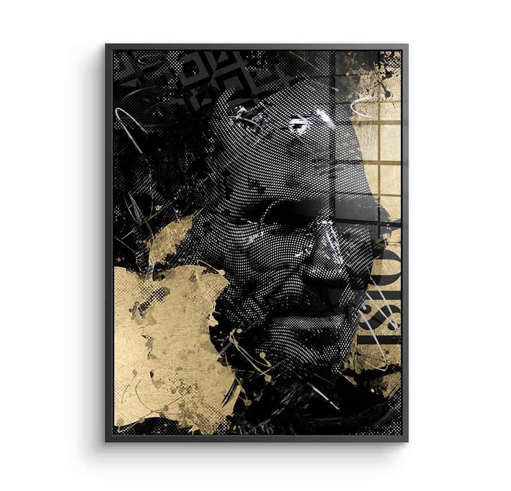 DOTCOMCANVAS® Acrylglasbild Luxury Steve - Acrylglas, Acrylglasbild Luxury Steve Jobs Vision schwarz gold Portrait elegant von DOTCOMCANVAS®