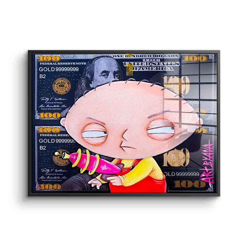 DOTCOMCANVAS® Acrylglasbild Angry Stewie - Acrylglas, Acrylglasbild Angry Stewie Griffin Family Guy Comic Cartoon Geld money von DOTCOMCANVAS®