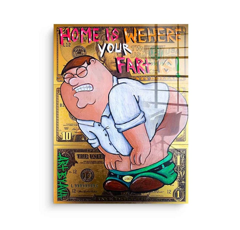 DOTCOMCANVAS® Acrylglasbild Farting Peter - Acrylglas, Acrylglasbild Farting Peter Griffin Family Guy Comic Cartoon Klo Bad von DOTCOMCANVAS®