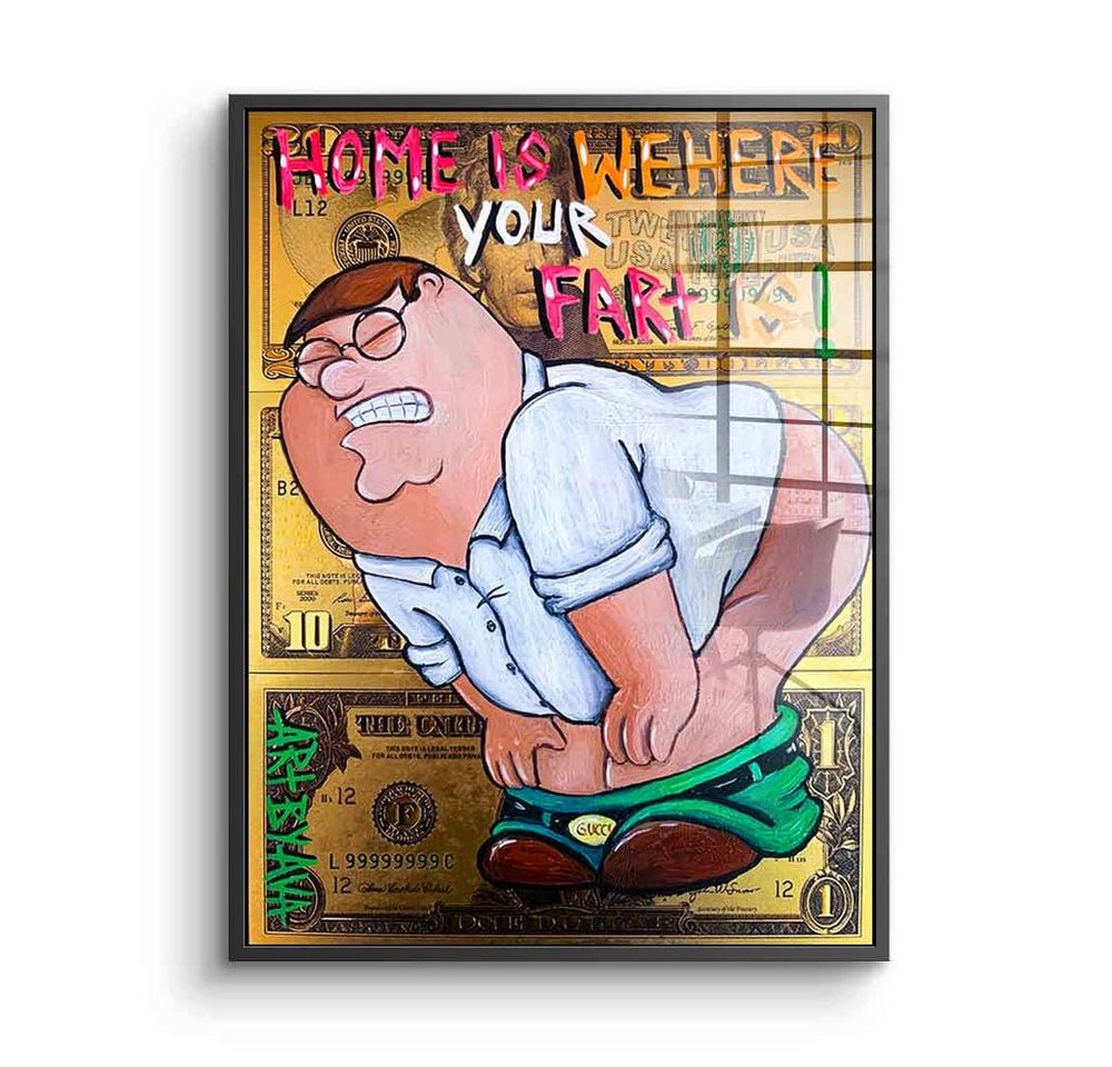 DOTCOMCANVAS® Acrylglasbild Farting Peter - Acrylglas, Acrylglasbild Farting Peter Griffin Family Guy Comic Cartoon Klo Bad von DOTCOMCANVAS®