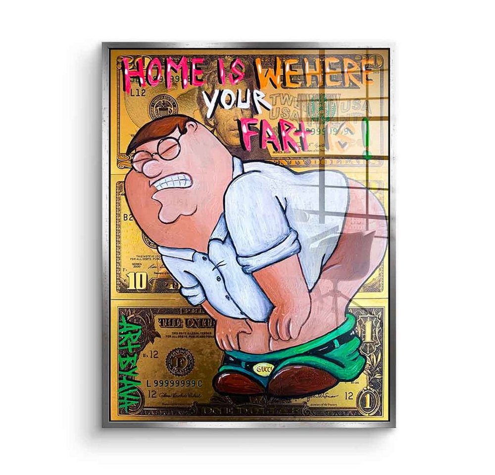 DOTCOMCANVAS® Acrylglasbild Farting Peter - Acrylglas, Acrylglasbild Farting Peter Griffin Family Guy Comic Cartoon Klo Bad von DOTCOMCANVAS®