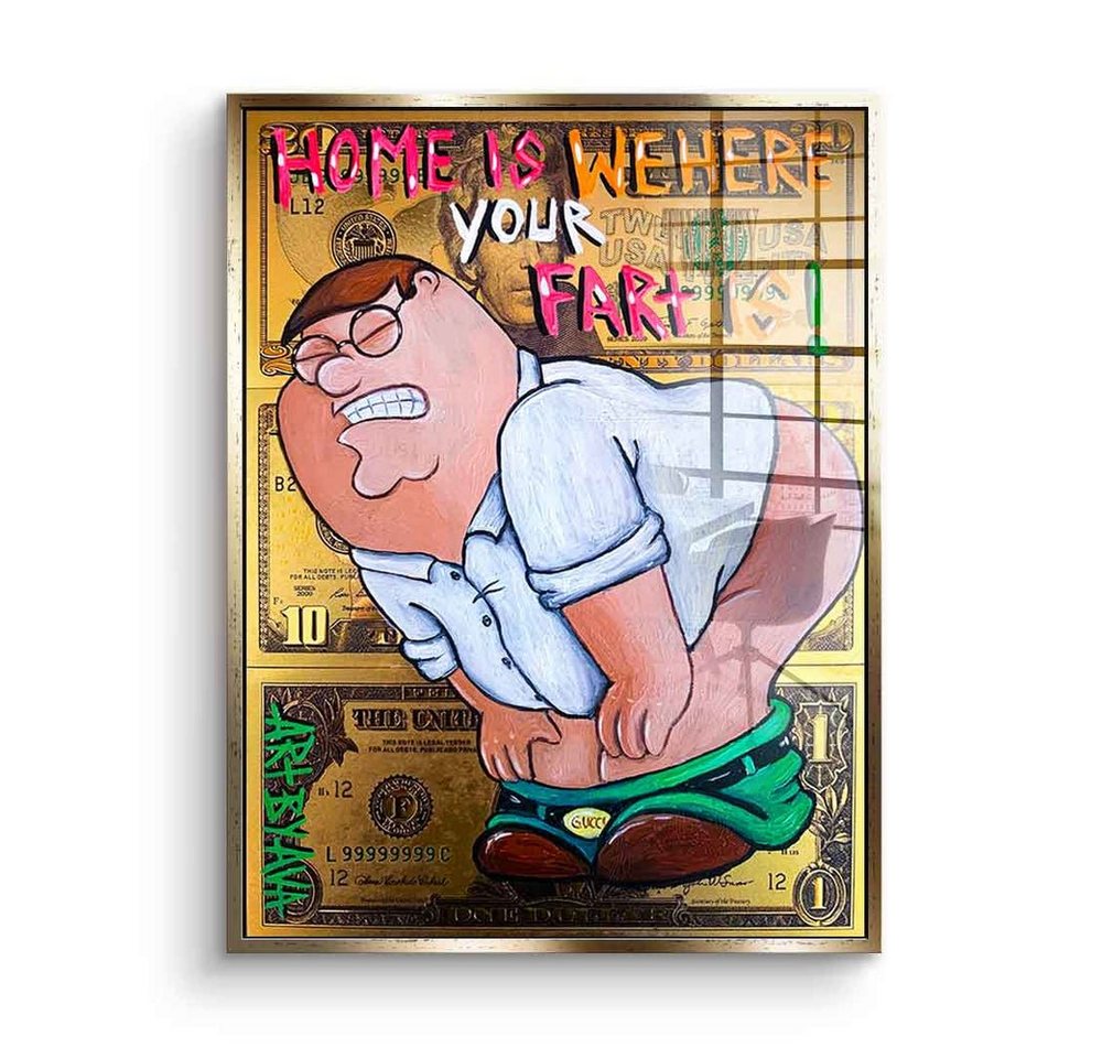 DOTCOMCANVAS® Acrylglasbild Farting Peter - Acrylglas, Acrylglasbild Farting Peter Griffin Family Guy Comic Cartoon Klo Bad von DOTCOMCANVAS®