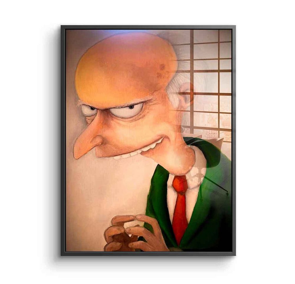 DOTCOMCANVAS® Acrylglasbild Evil Burns - Acrylglas, Acrylglasbild Evil Mr. Burns Die Simpsons Comic Cartoon Portrait von DOTCOMCANVAS®