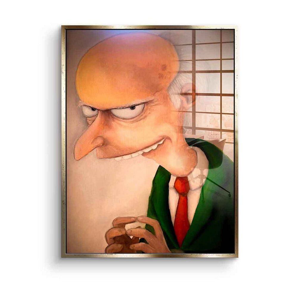 DOTCOMCANVAS® Acrylglasbild Evil Burns - Acrylglas, Acrylglasbild Evil Mr. Burns Die Simpsons Comic Cartoon Portrait von DOTCOMCANVAS®