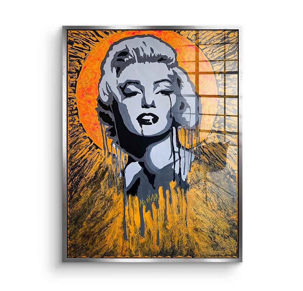 DOTCOMCANVAS® Acrylglasbild Marilyn Sun - Acrylglas, Acrylglasbild Marilyn Monroe Pop Art Porträt Marilyn Sun orange von DOTCOMCANVAS®