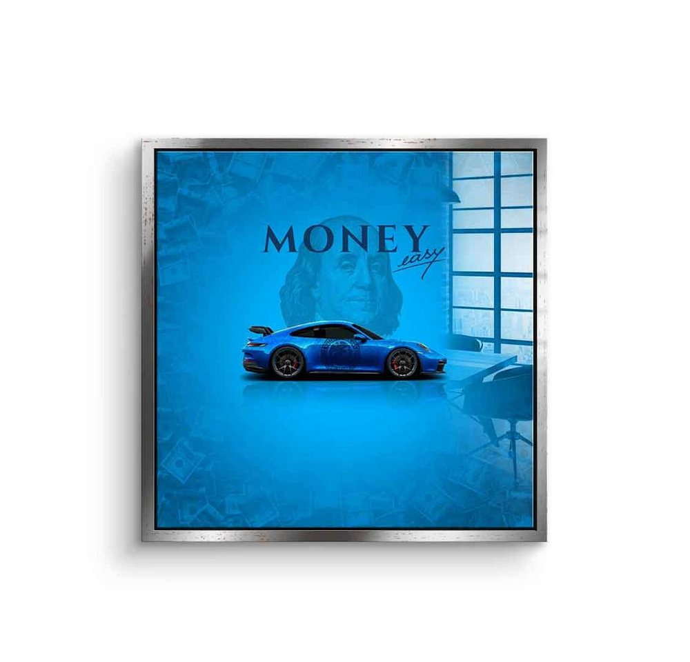 DOTCOMCANVAS® Acrylglasbild Money easy Blue - Acrylglas, Acrylglasbild Money easy Blue Porsche 911 GT3 blau Auto Sportwagen von DOTCOMCANVAS®