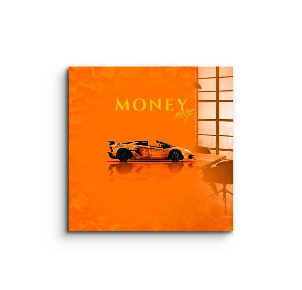 DOTCOMCANVAS® Acrylglasbild Money easy Yellow - Acrylglas, Acrylglasbild Money easy Lamborghini Aventador gelb Auto Sportwagen von DOTCOMCANVAS®