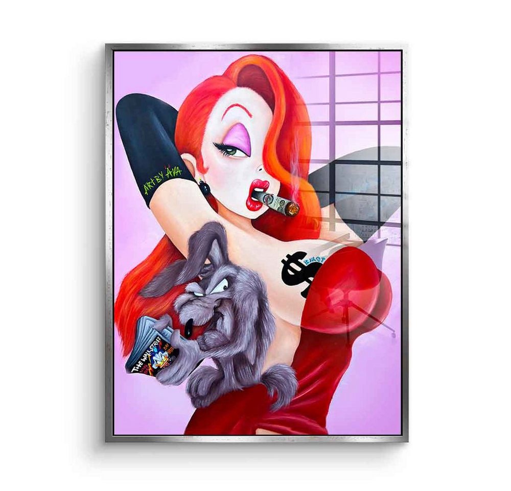 DOTCOMCANVAS® Acrylglasbild Posing Jessica Rabbit - Acrylglas, Acrylglasbild Posing Jessica Rabbit Comic Cartoon rot rosa von DOTCOMCANVAS®