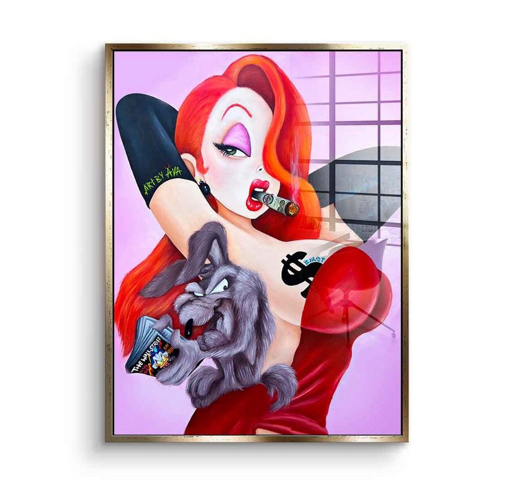 DOTCOMCANVAS® Acrylglasbild Posing Jessica Rabbit - Acrylglas, Acrylglasbild Posing Jessica Rabbit Comic Cartoon rot rosa von DOTCOMCANVAS®