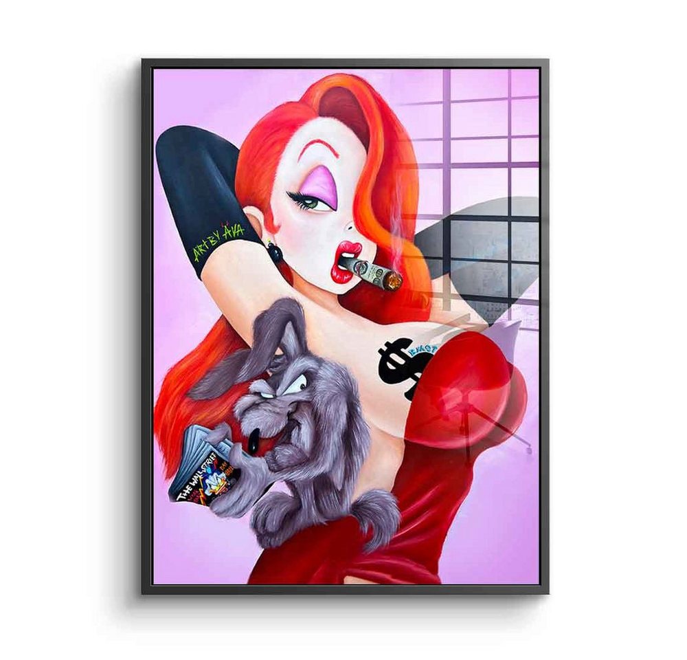 DOTCOMCANVAS® Acrylglasbild Posing Jessica Rabbit - Acrylglas, Acrylglasbild Posing Jessica Rabbit Comic Cartoon rot rosa von DOTCOMCANVAS®