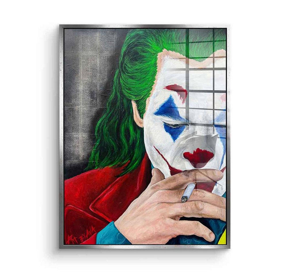 DOTCOMCANVAS® Acrylglasbild Smoking Joker - Acrylglas, Acrylglasbild Smoking Joker Porträt The dark Knight Batman Wandbild von DOTCOMCANVAS®