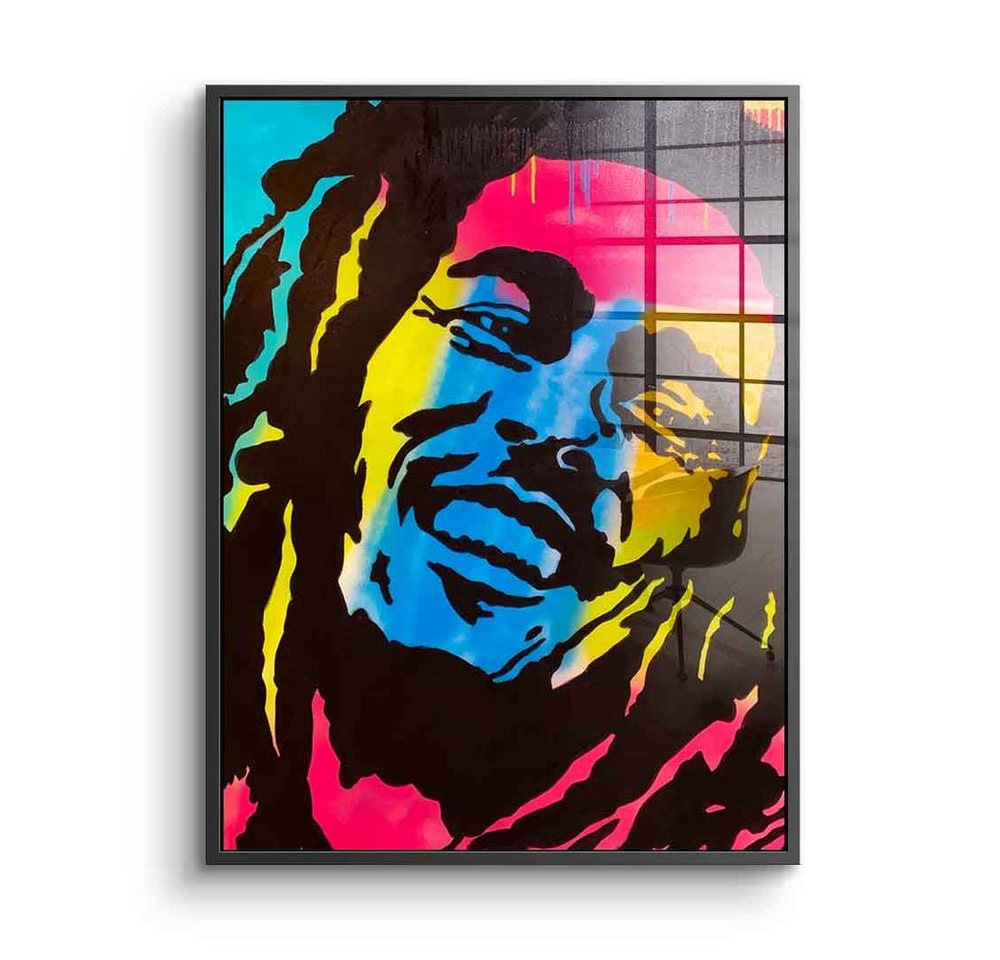 DOTCOMCANVAS® Acrylglasbild Bob Marley - Acrylglas, Acrylglasbild Bob Marley Portrait Pop Art Reggae Musik Sänger Wailers von DOTCOMCANVAS®