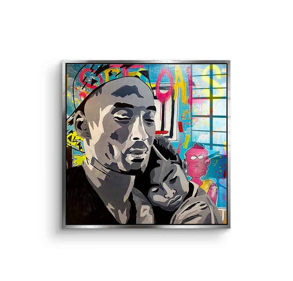 DOTCOMCANVAS® Acrylglasbild Love and Peace - Acrylglas, Acrylglasbild Love and Peace Portrait Pop Art Set Goals square s-w von DOTCOMCANVAS®