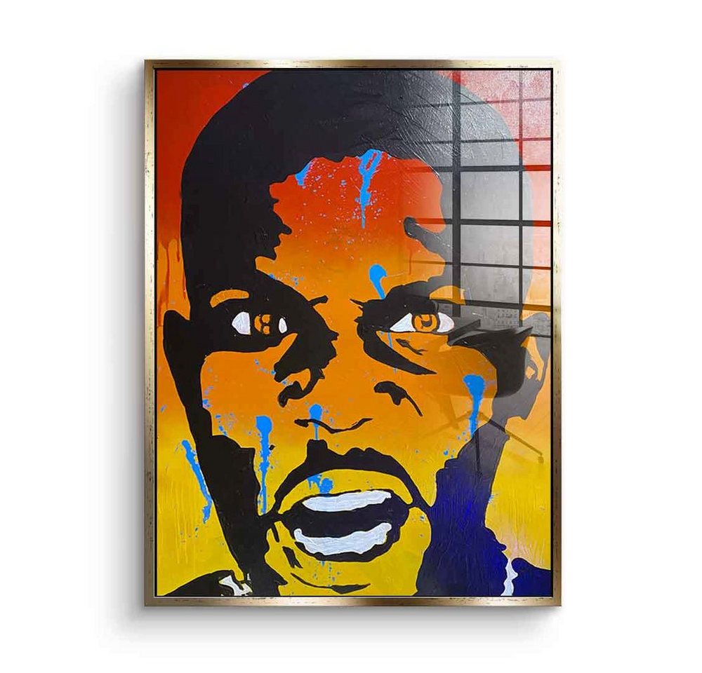 DOTCOMCANVAS® Acrylglasbild DMX - Acrylglas, Acrylglasbild DMX US Rapper Rap Musik Künstler Portrait Pop Art orange von DOTCOMCANVAS®