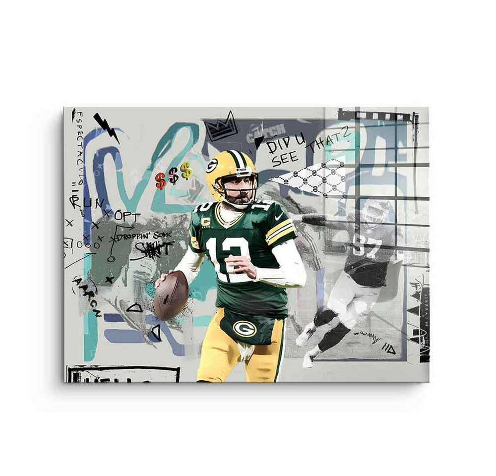 DOTCOMCANVAS® Acrylglasbild Aaron Rodgers - Acrylglas, Acrylglasbild Aaron Rodgers 12 Quarterback NFL Green Bay Packers von DOTCOMCANVAS®