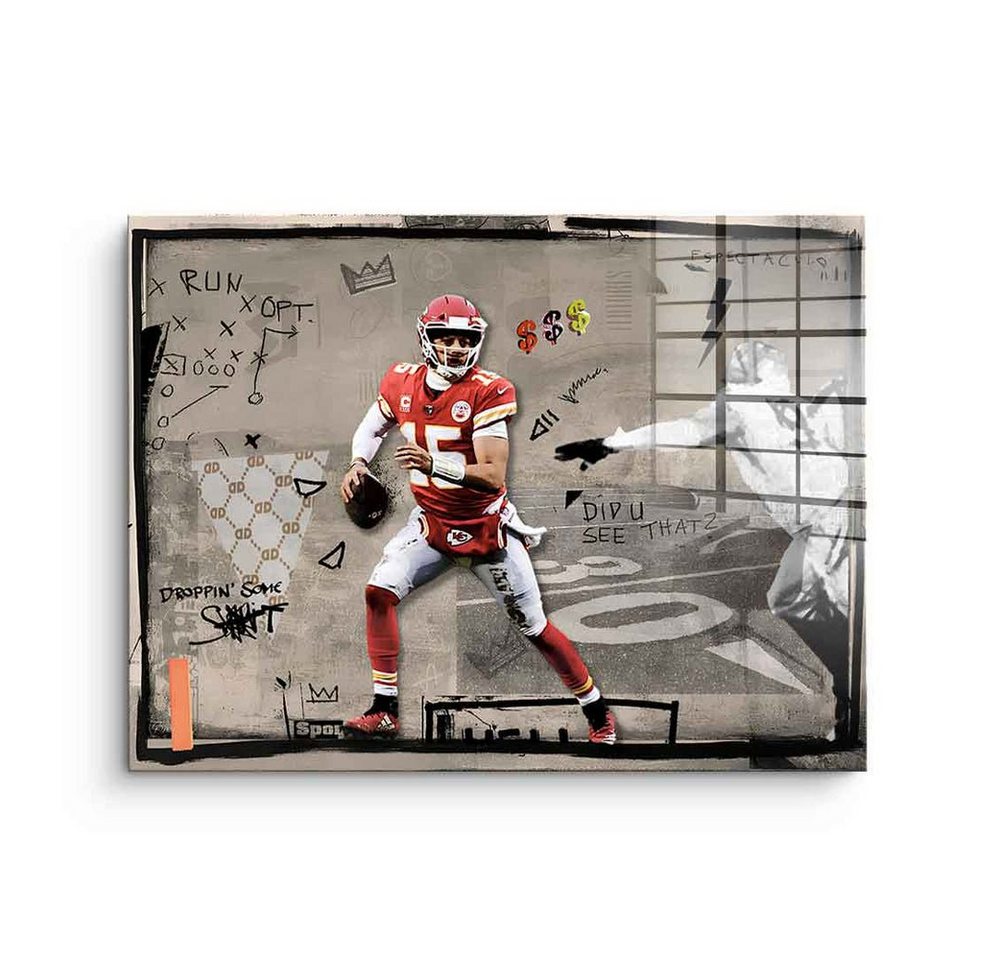 DOTCOMCANVAS® Acrylglasbild Pat Mahomes - Acrylglas, Acrylglasbild Pat Mahomes Quarterback NFL Kansas City Chiefs von DOTCOMCANVAS®