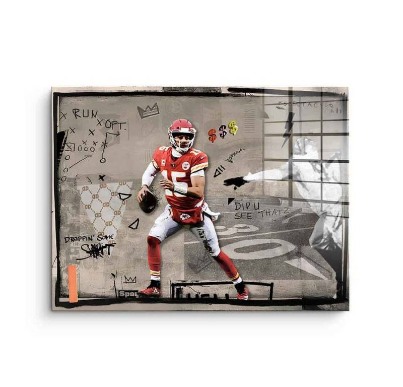 DOTCOMCANVAS® Acrylglasbild Pat Mahomes - Acrylglas, Acrylglasbild Pat Mahomes Quarterback NFL Kansas City Chiefs von DOTCOMCANVAS®