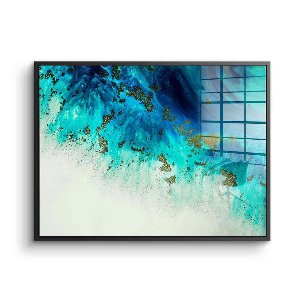 DOTCOMCANVAS® Acrylglasbild Above the Shallows - Acrylglas, Acrylglasbild Above the Shallows abstrakte moderne Kunst blau Strand von DOTCOMCANVAS®