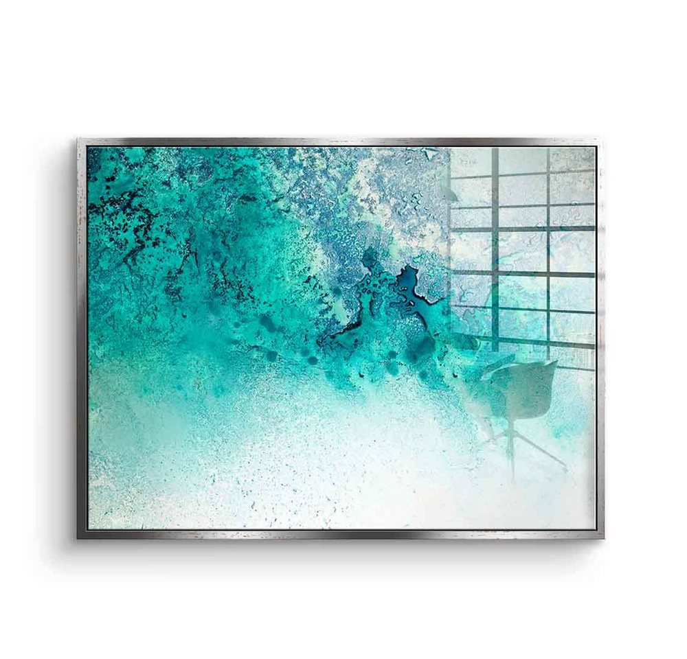 DOTCOMCANVAS® Acrylglasbild Turquoise Whispering - Acrylglas, Acrylglasbild Turquoise abstrakte moderne Kunst weiß blau Strand Meer von DOTCOMCANVAS®