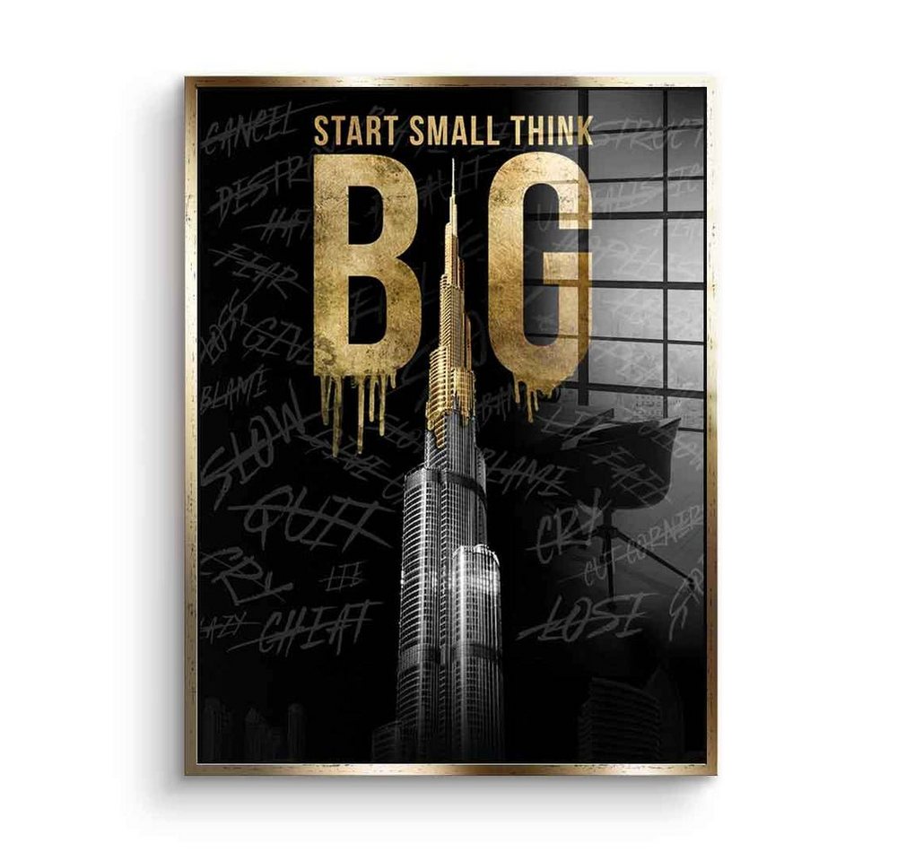 DOTCOMCANVAS® Acrylglasbild Think BIG #Burj Khalifa - Acrylglas, Acrylglasbild Think BIG #Burj Khalifa schwarz gold Motivation Erfolg von DOTCOMCANVAS®