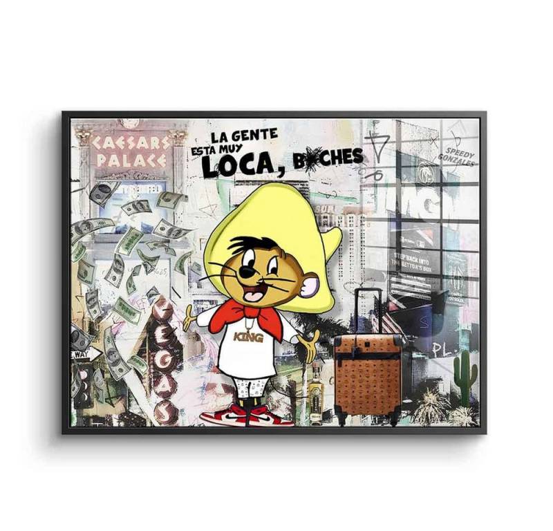 DOTCOMCANVAS® Acrylglasbild Speedy Gonzales - Acrylglas, Acrylglasbild Speedy Gonzales in Las Vegas Comic Cartoon Geld von DOTCOMCANVAS®