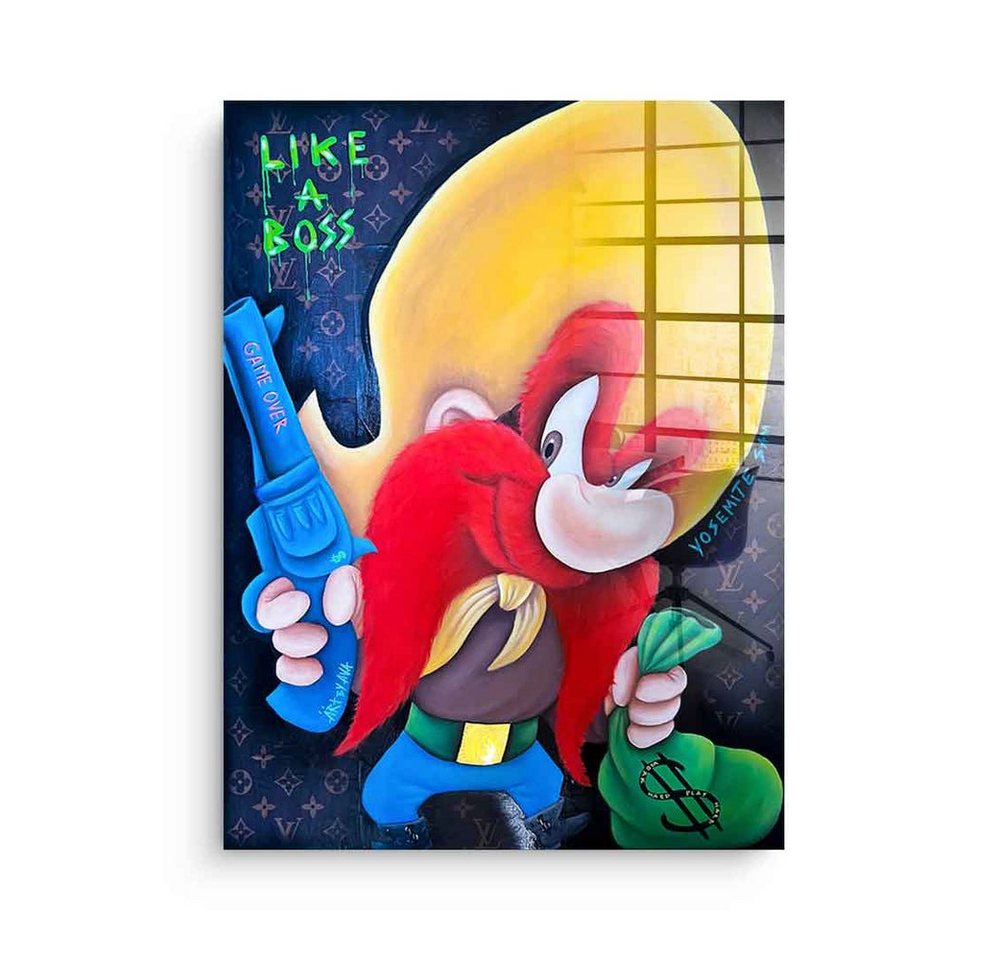 DOTCOMCANVAS® Acrylglasbild Yosemite Sam - Acrylglas, Acrylglasbild Yosemite Sam Comic Cartoon Portrait von DOTCOMCANVAS®