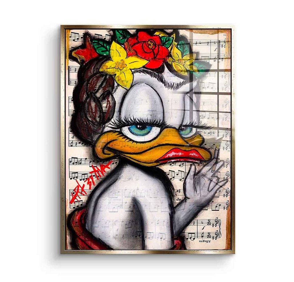 DOTCOMCANVAS® Acrylglasbild Beauty Duck - Acrylglas, Acrylglasbild Beauty Duck Comic Cartoon Portrait von DOTCOMCANVAS®