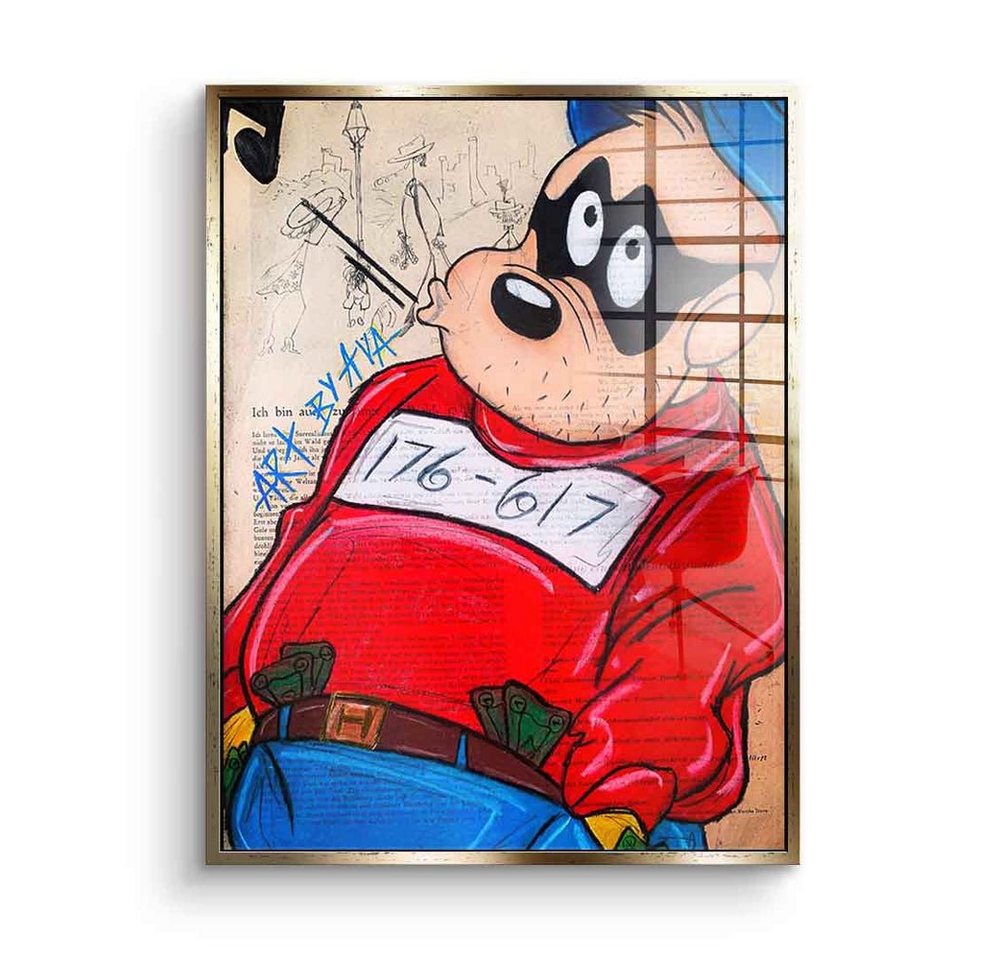 DOTCOMCANVAS® Acrylglasbild Thinking Beagle Boy - Acrylglas, Acrylglasbild Thinking Beagle Boy Comic Cartoon Entenhausen rot von DOTCOMCANVAS®