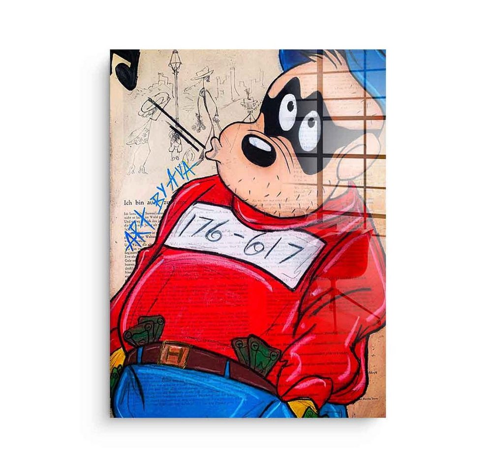 DOTCOMCANVAS® Acrylglasbild Thinking Beagle Boy - Acrylglas, Acrylglasbild Thinking Beagle Boy Comic Cartoon Entenhausen rot von DOTCOMCANVAS®