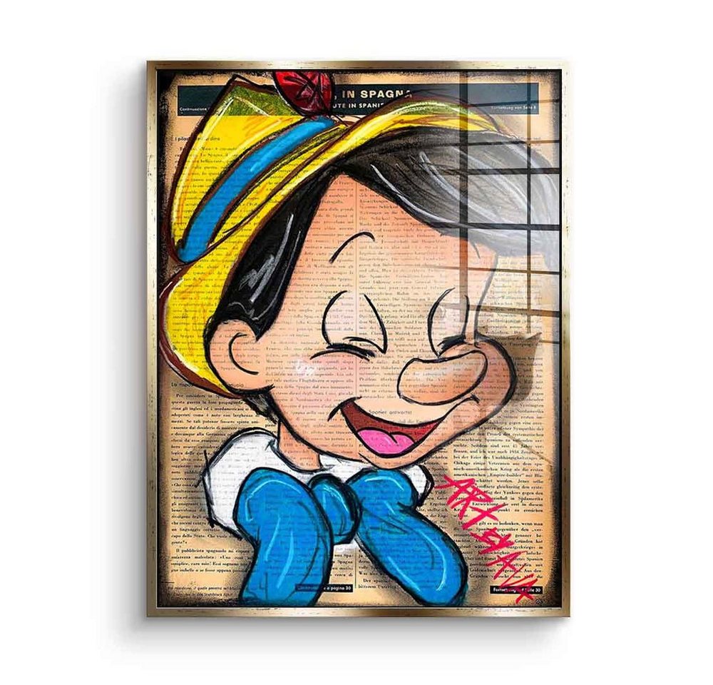 DOTCOMCANVAS® Acrylglasbild Lovely Pinocchio - Acrylglas, Acrylglasbild Lovely Pinocchio Comic Cartoon Portrait Zeichentrickfilm von DOTCOMCANVAS®