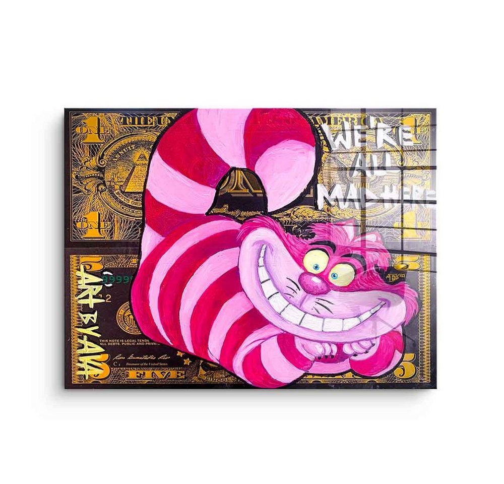 DOTCOMCANVAS® Acrylglasbild We´re All Mad Here - Acrylglas, Acrylglasbild We´re All Mad Here Comic Grinsekatze Cheshire Cat von DOTCOMCANVAS®