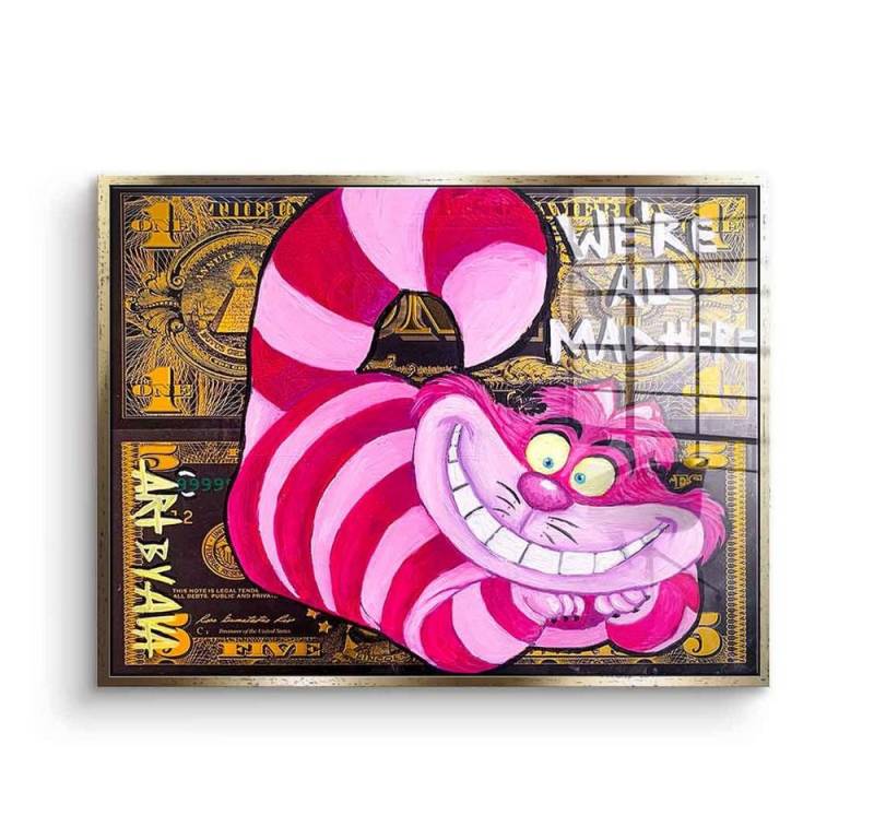 DOTCOMCANVAS® Acrylglasbild We´re All Mad Here - Acrylglas, Acrylglasbild We´re All Mad Here Comic Grinsekatze Cheshire Cat von DOTCOMCANVAS®
