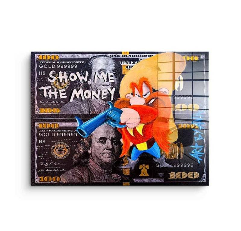 DOTCOMCANVAS® Acrylglasbild Show The Money - Acrylglas, Acrylglasbild Show The Money Yosemite Sam Comic Cartoon Geld money von Dotcomcanvas
