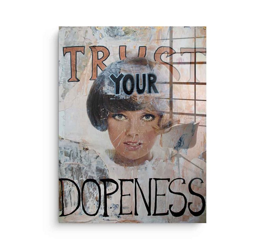 DOTCOMCANVAS® Acrylglasbild Trust your Dopeness - Acrylglas, Acrylglasbild Trust your Dopeness Retro Bild 60er 1960er Kunstdruck von DOTCOMCANVAS®