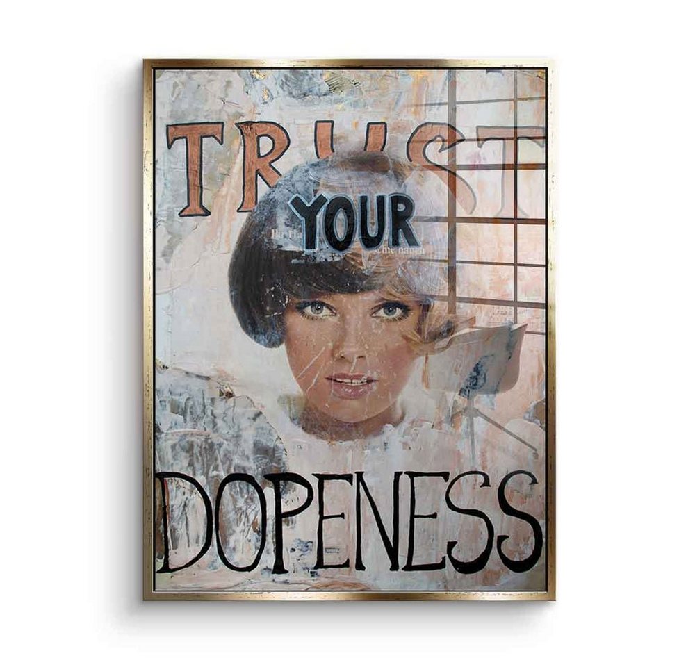 DOTCOMCANVAS® Acrylglasbild Trust your Dopeness - Acrylglas, Acrylglasbild Trust your Dopeness Retro Bild 60er 1960er Kunstdruck von DOTCOMCANVAS®