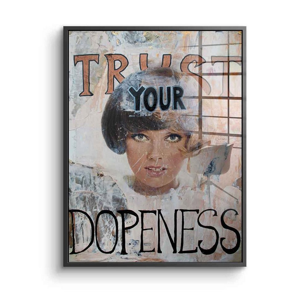 DOTCOMCANVAS® Acrylglasbild Trust your Dopeness - Acrylglas, Acrylglasbild Trust your Dopeness Retro Bild 60er 1960er Kunstdruck von DOTCOMCANVAS®