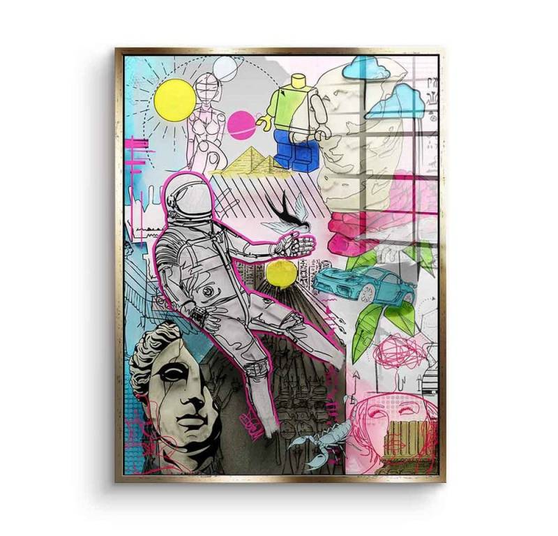 DOTCOMCANVAS® Acrylglasbild Back to the future - Acrylglas, Acrylglasbild Back to the future Comic Collage Zeichnung fine art von DOTCOMCANVAS®