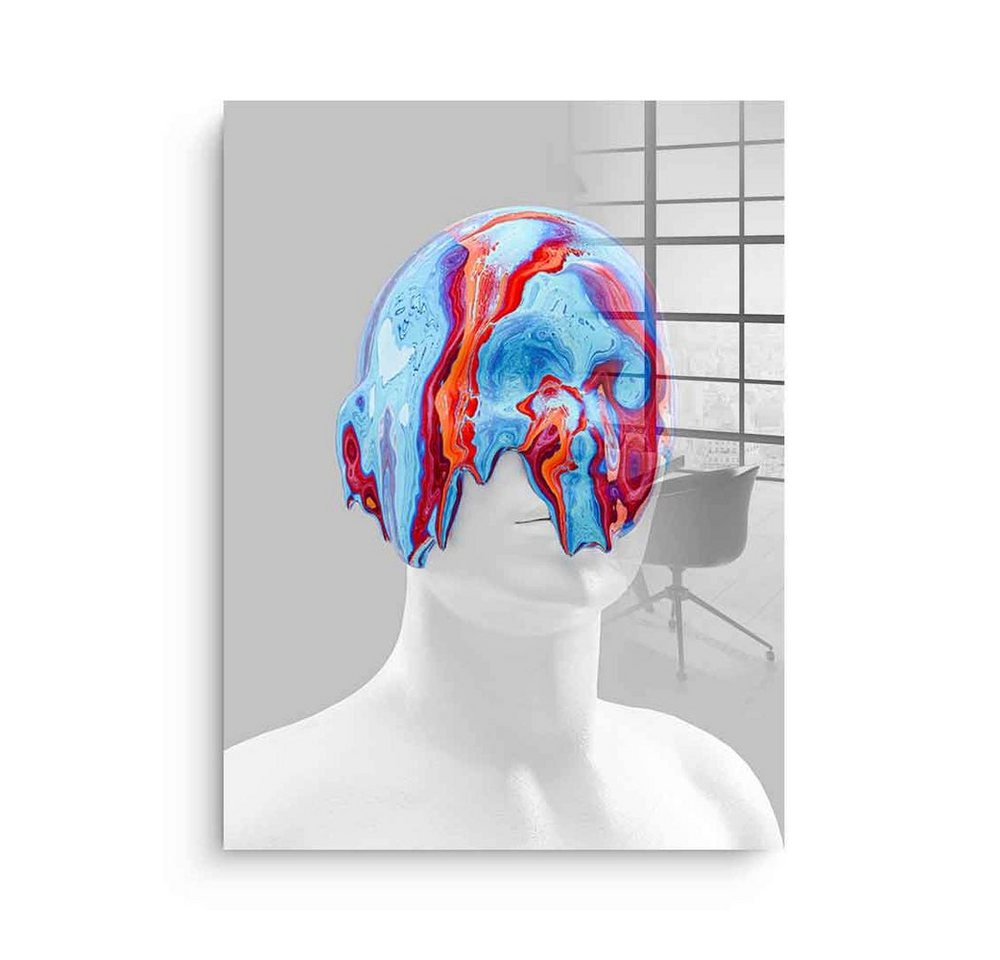 DOTCOMCANVAS® Acrylglasbild Mind_s Metamorphosis - Acrylglas, Acrylglasbild Mind_s Metamorphosis moderne Kunst Portrait grau von DOTCOMCANVAS®