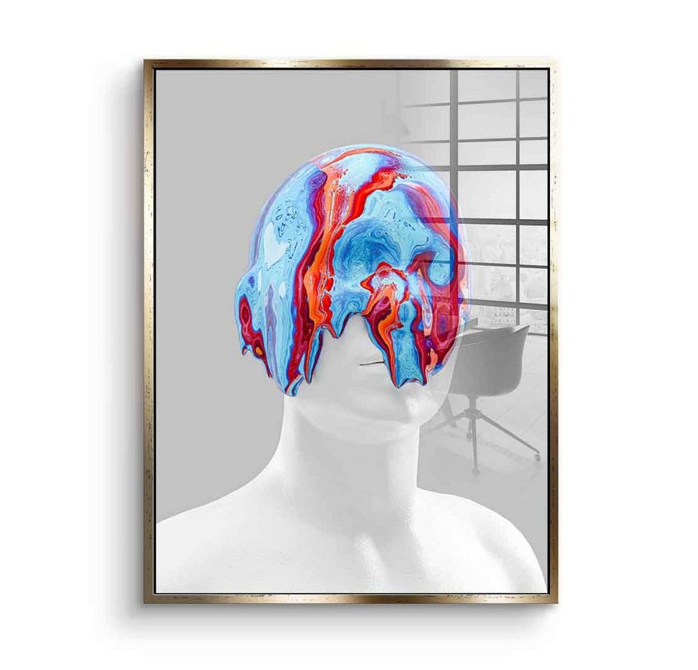 DOTCOMCANVAS® Acrylglasbild Mind_s Metamorphosis - Acrylglas, Acrylglasbild Mind_s Metamorphosis moderne Kunst Portrait grau von DOTCOMCANVAS®