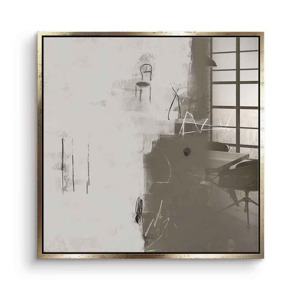 DOTCOMCANVAS® Acrylglasbild Chair - Acrylglas, Acrylglasbild Chair weiß beige moderne abstrakte Kunst Druck Wandbild von DOTCOMCANVAS®