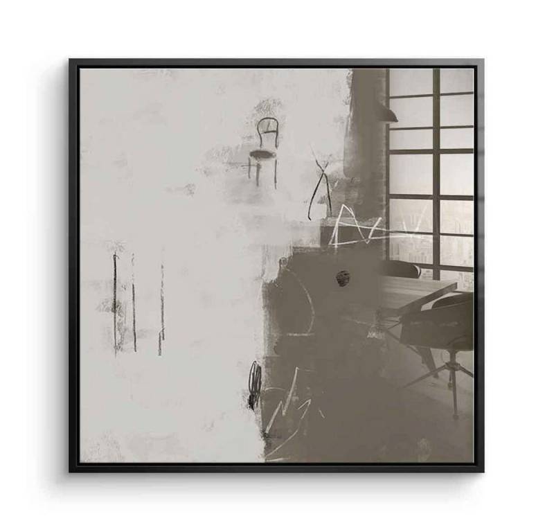 DOTCOMCANVAS® Acrylglasbild Chair - Acrylglas, Acrylglasbild Chair weiß beige moderne abstrakte Kunst Druck Wandbild von DOTCOMCANVAS®