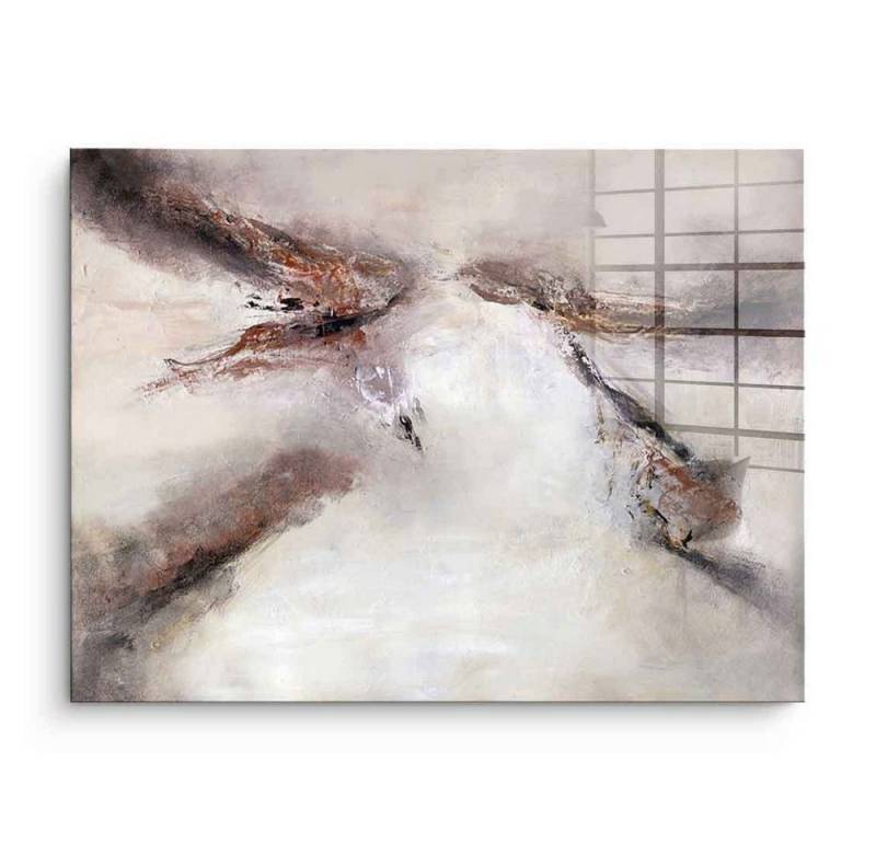 DOTCOMCANVAS® Acrylglasbild Dramatic Power - Acrylglas, Acrylglasbild beige weiß moderne abstrakte Kunst Druck Wandbild von DOTCOMCANVAS®