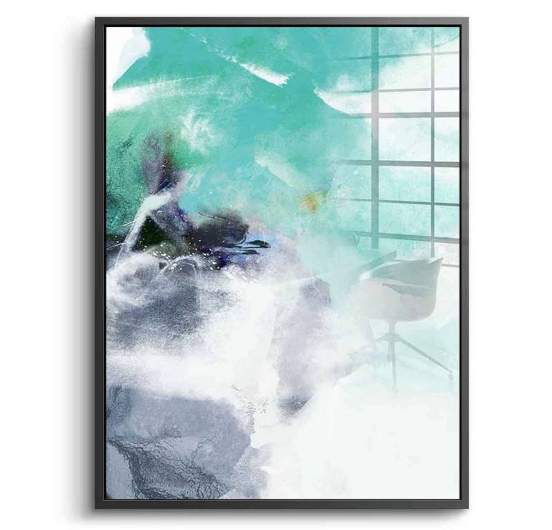 DOTCOMCANVAS® Acrylglasbild Aoyama - Acrylglas, Acrylglasbild Aoyama weiß blau moderne abstrakte Kunst Druck Wandbild von DOTCOMCANVAS®