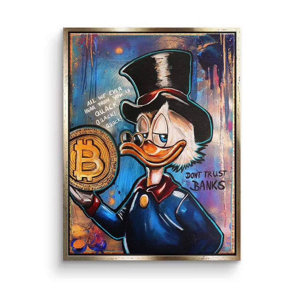 DOTCOMCANVAS® Leinwandbild, Bitcoin Duck Wandbild - Modernes Leinwandbild designed by Julia Hirsch von DOTCOMCANVAS®