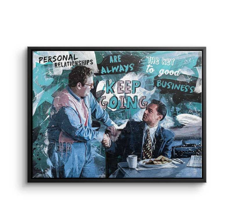 DOTCOMCANVAS® Leinwandbild, Englisch, Leinwandbild Wolf of Wall Street Leonardo DiCaprio Jordan Belfort Film von DOTCOMCANVAS®